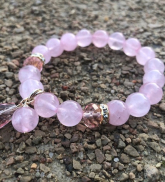 Stone bracelet &quot;Pink quartz&quot; 